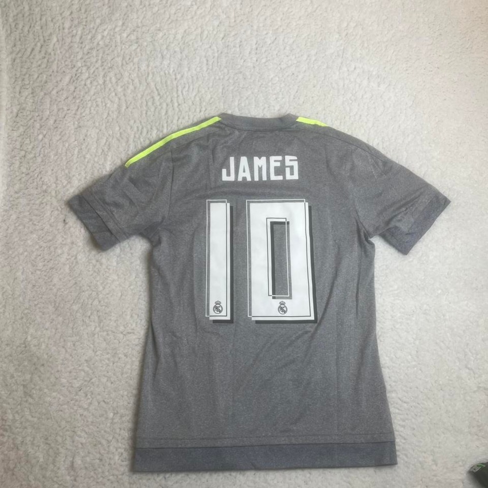 2015 James‎ Rodriguez men's grey Real Madrid soccer kit adidas #15 S